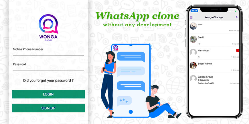What is the easiest way to make a WhatsApp clone without any development