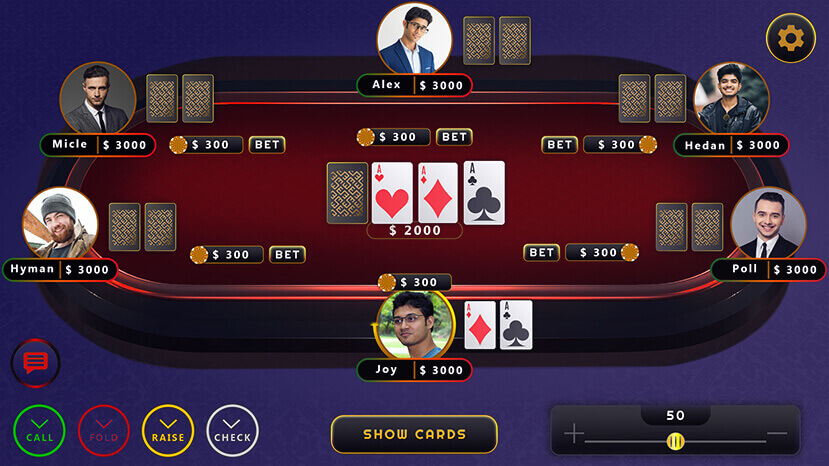 Poker League Software game play